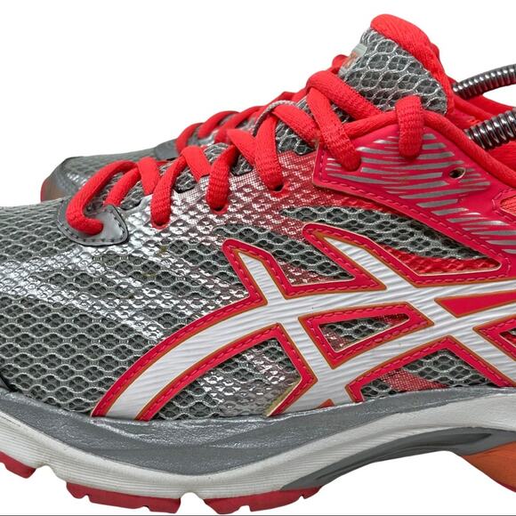 ASICS Gel-Flux 4 In Midgrey White Diva Pink Athletic Running Shoe Womens Size 9 - Picture 4 of 10